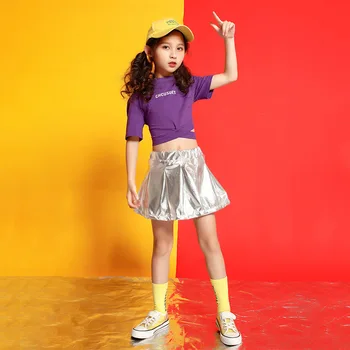 

New Kids Jazz Dance Costumes Girls Hip Hop Dance Clothes Children'S Day Stage Performance Clothes Kids Cheerleading Wear DQL600