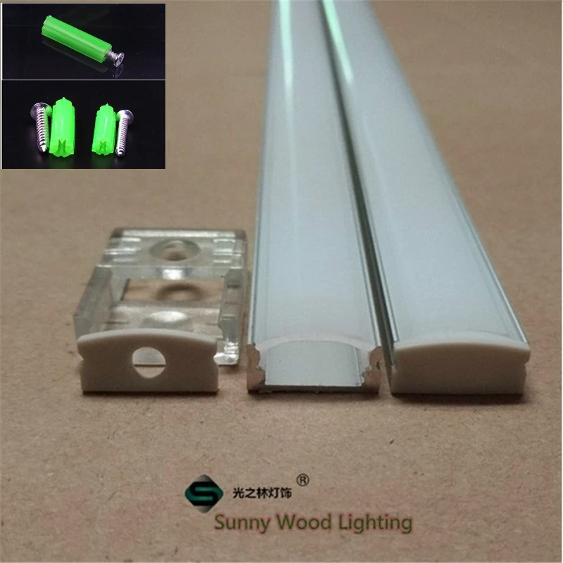 

20pcs/lot 100 inch 2.5m/pc led aluminium profile with milky/transparent cover for 12mm strip ,led bar light ,tape light house