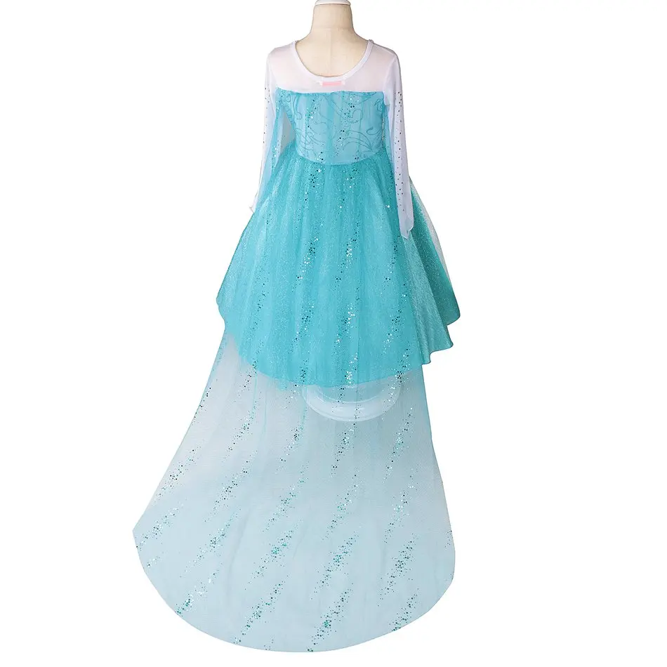 Girls Princess Elsa Dress up Costme with Diamond (5)