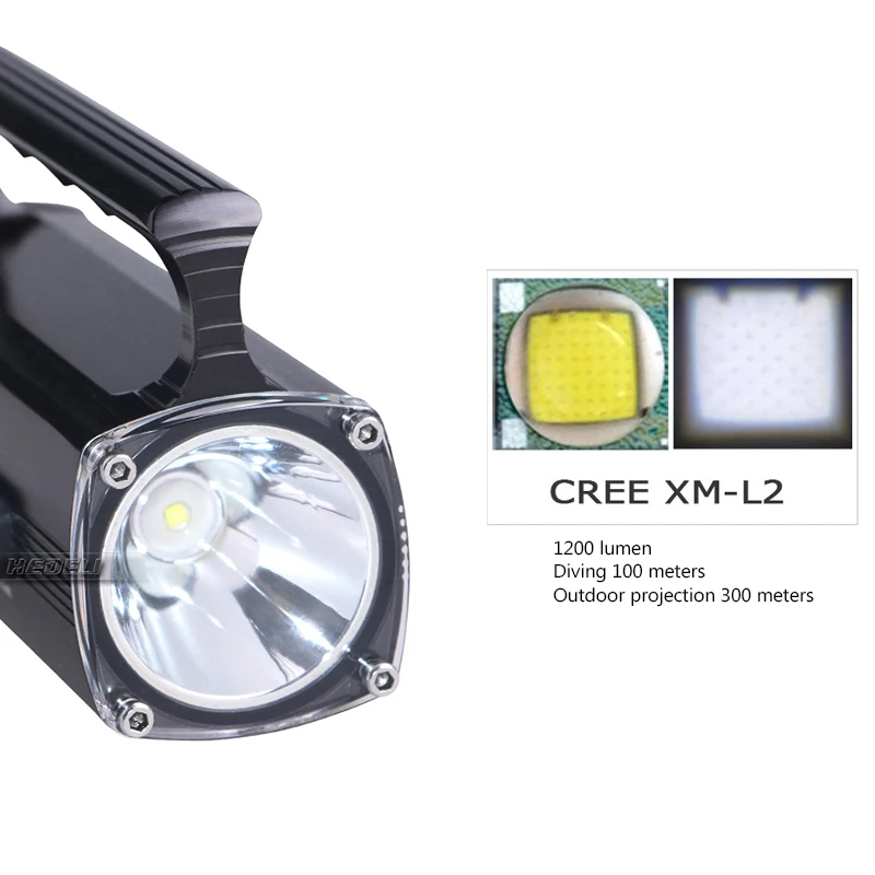 100 м ныряющий фонарь Cree xm l2 Подводный перезаряжаемый встроенный аккумулятор