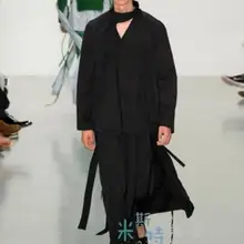 27-44! Для мужчин Ник стиль два способа ремень свободные штаны 9 минут повседневные брюки Брюки Большие размеры певица костюмы