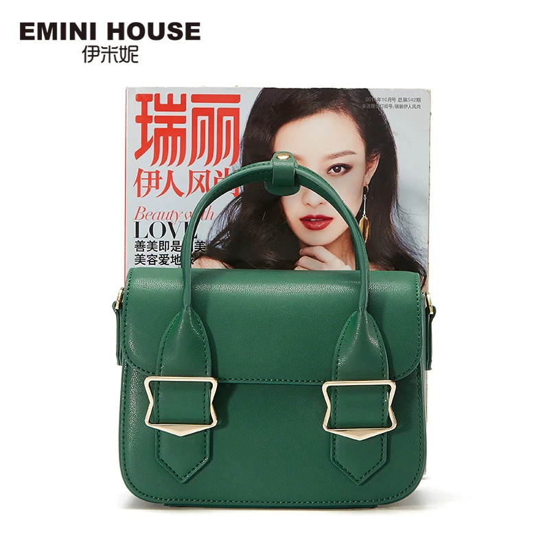Женская сумка с клапаном EMINI HOUSE мессенджер из спилка металлическим украшением