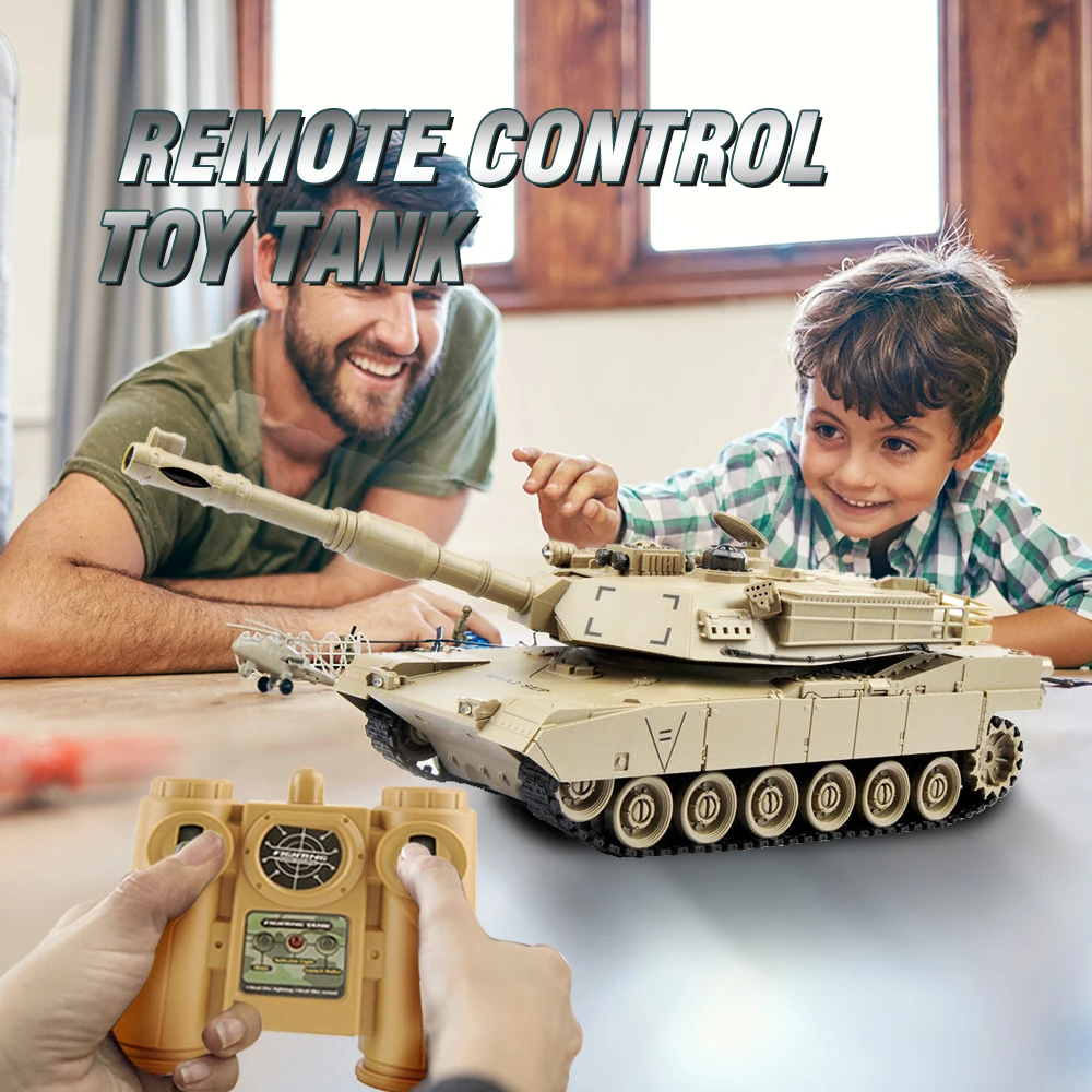 GizmoVine RC Tank RC Battle Tank 27Mhz Super Remote Control 1:18 Flashing Musical Tank 6Channers Best Gift for Children Kid Toys