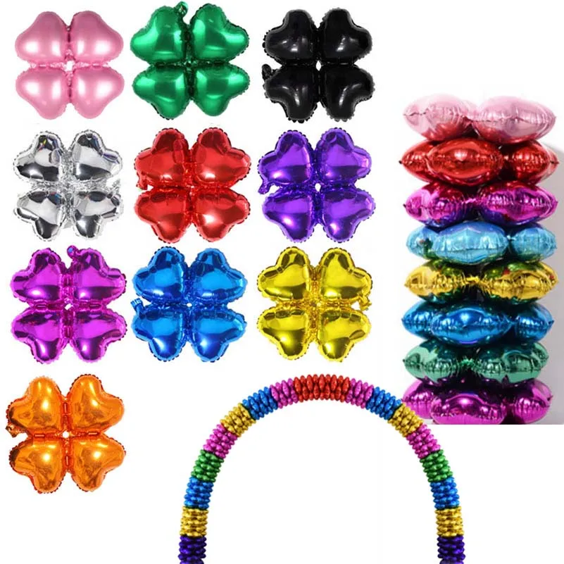 

DIY Party supplies leaf clover petals foil ballons for build column arch, Wedding /Birthday /Business/Christmas decorative props