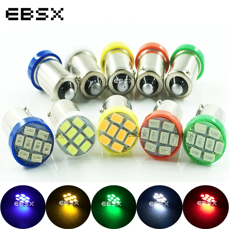 

EBSX 50 PCS Car Auto LED BA9S 8SMD 3020 LED H6W T4W 8 Led Smd 1206 Wedge LED Light Bulb Lamp White Blue Red Yellow Green DC 12V