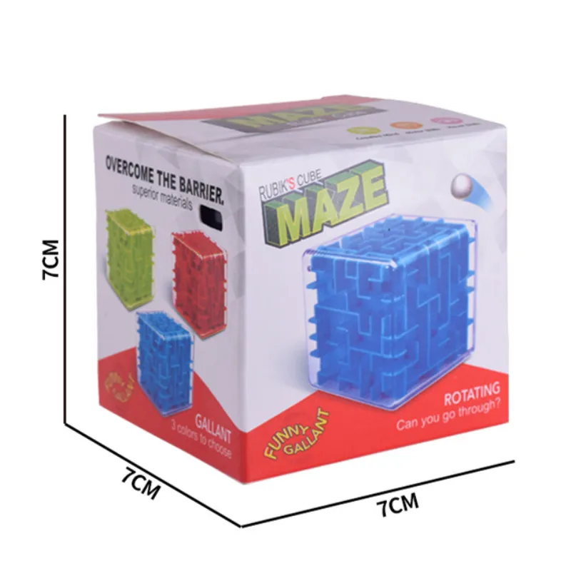 Забавный 3D лабиринт, волшебный куб-головоломка, 1 шт., чехол для игры в руку, коробка, забавная игра в мозги, развивающие игрушки для детей