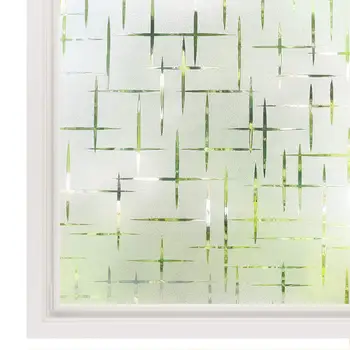 

Multiple sizes available 3D Cross Pattern Frosted Decorative Window Film,No Glue Static Cling Privacy Glass Sticker For Home