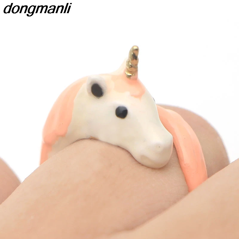P1024 Dongmanli cute horse Adjustable Ring Color Enamel Glaze Beautiful Ring For Women Gift Dropshipping