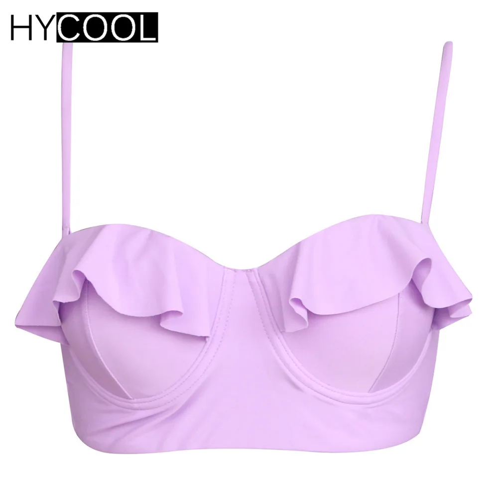 

HYCOOL Sexy Bikini Tops Women Push Up 2018 Female Brazilian Bathing Suits Solid Swimsuit Water Swimming bra Beach Swimwear Top