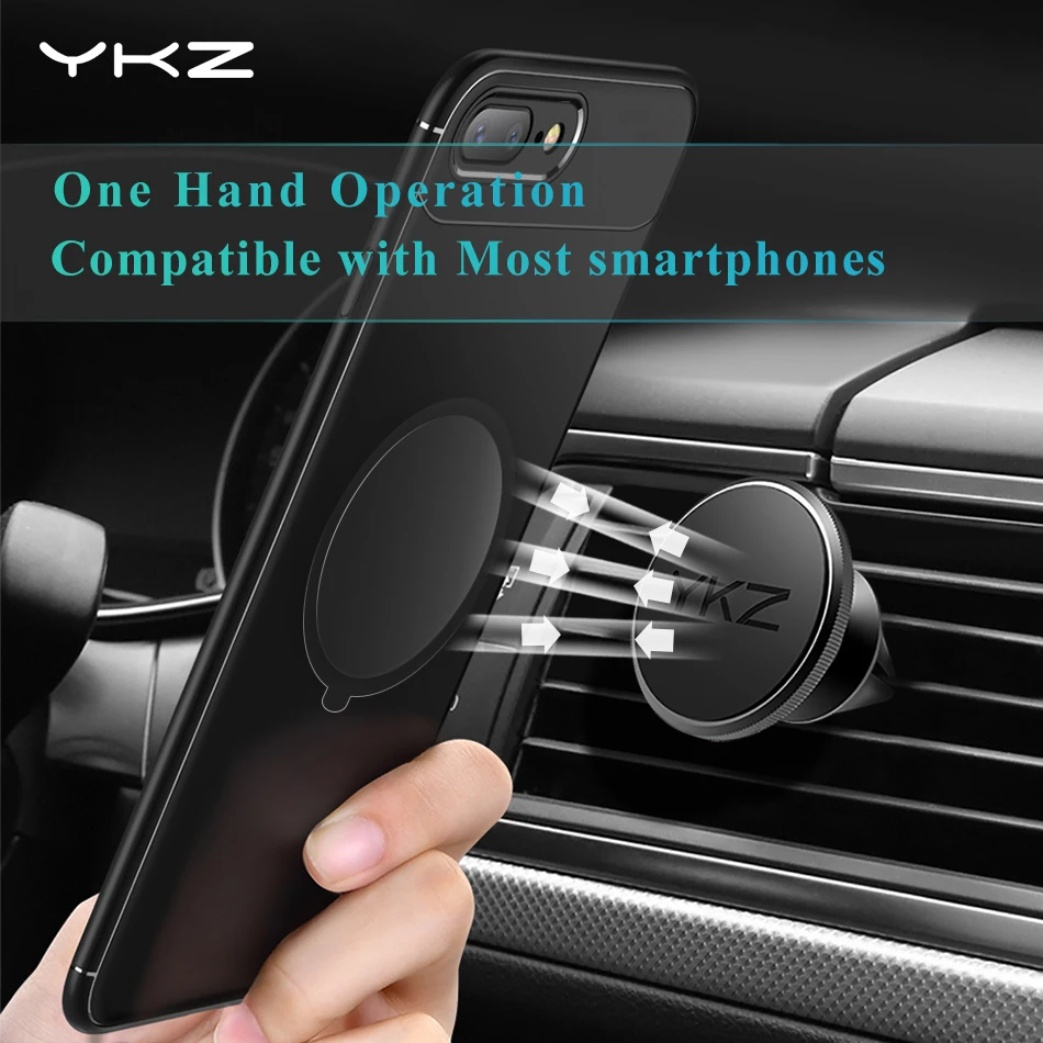 YKZ Car Phone Holder Dashboard Magnetic 360 Degree Universal Air Vent Mount Phone Stand Holder for iPhone Samsung Xiaomi   (3)