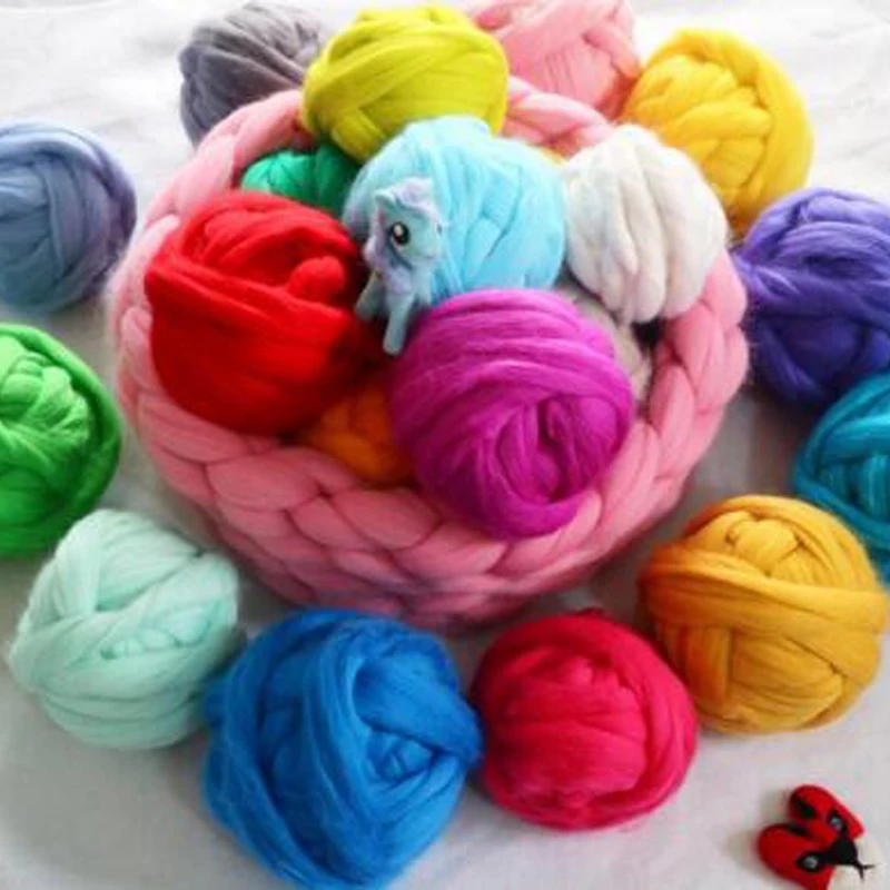 

30Colors Wool Fibre Roving For DIY Needle Felting Hand Spinning Doll Needlework Landscapes Fibre Arts Mayitr,Tool reporting