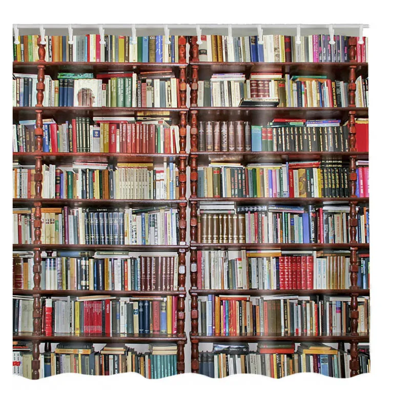 High Quality Bookshelves Antique Book Shower Curtain Custom Design