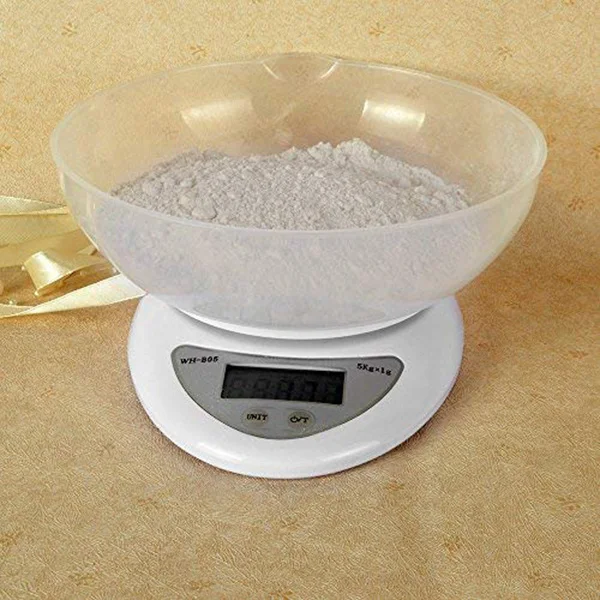 

Digital Kitchen Food Weight Scale 11LB/5kg with Removable Bowl HTQ99