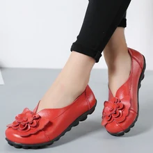 Женская Осенняя обувь с цветочным принтом; нескользящая прошитая обувь на плоской подошве; Женская Удобная Обувь для мам; женские разноцветные повседневные Мокасины; большие размеры