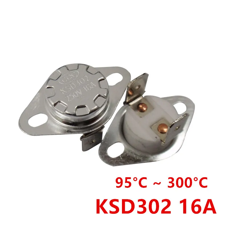 

2PCS KSD302 16A 250V 95-300 degree Ceramic KSD301 Normally Closed Temperature Switch Thermostat 95 100 110 120 130 140 150 160