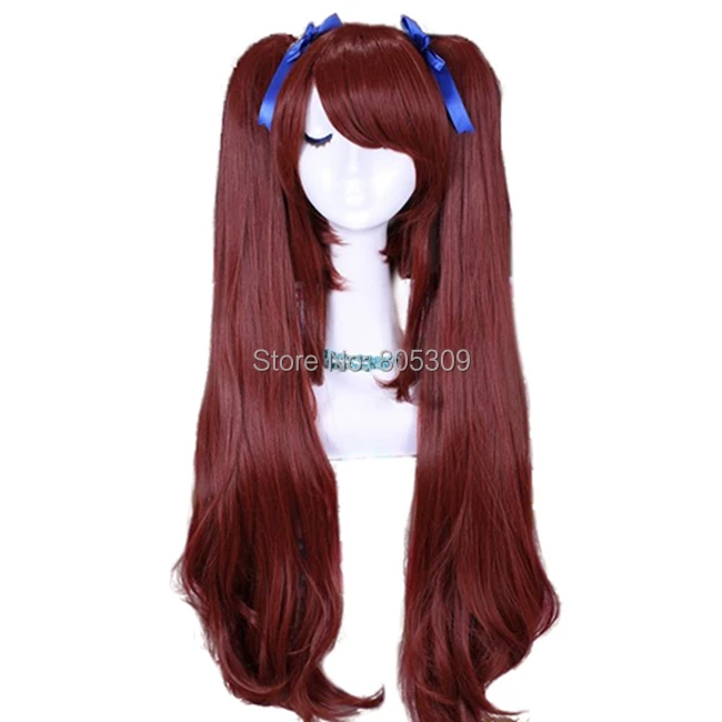 

Free shipping 80cm From Akazawa Izumi of Another Anime Wavy Curly Long Dark Brown Cosplay Wig Ponytail