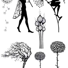 Феи дерево в ветре прозрачный штамп для DIY Скрапбукинг/изготовление открыток/Дети Рождество забавное украшение принадлежности