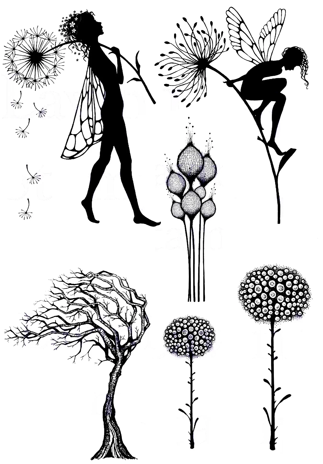 

Fairies tree in wind Transparent clear stamp for DIY Scrapbooking/Card Making/Kids Christmas Fun Decoration Supplies