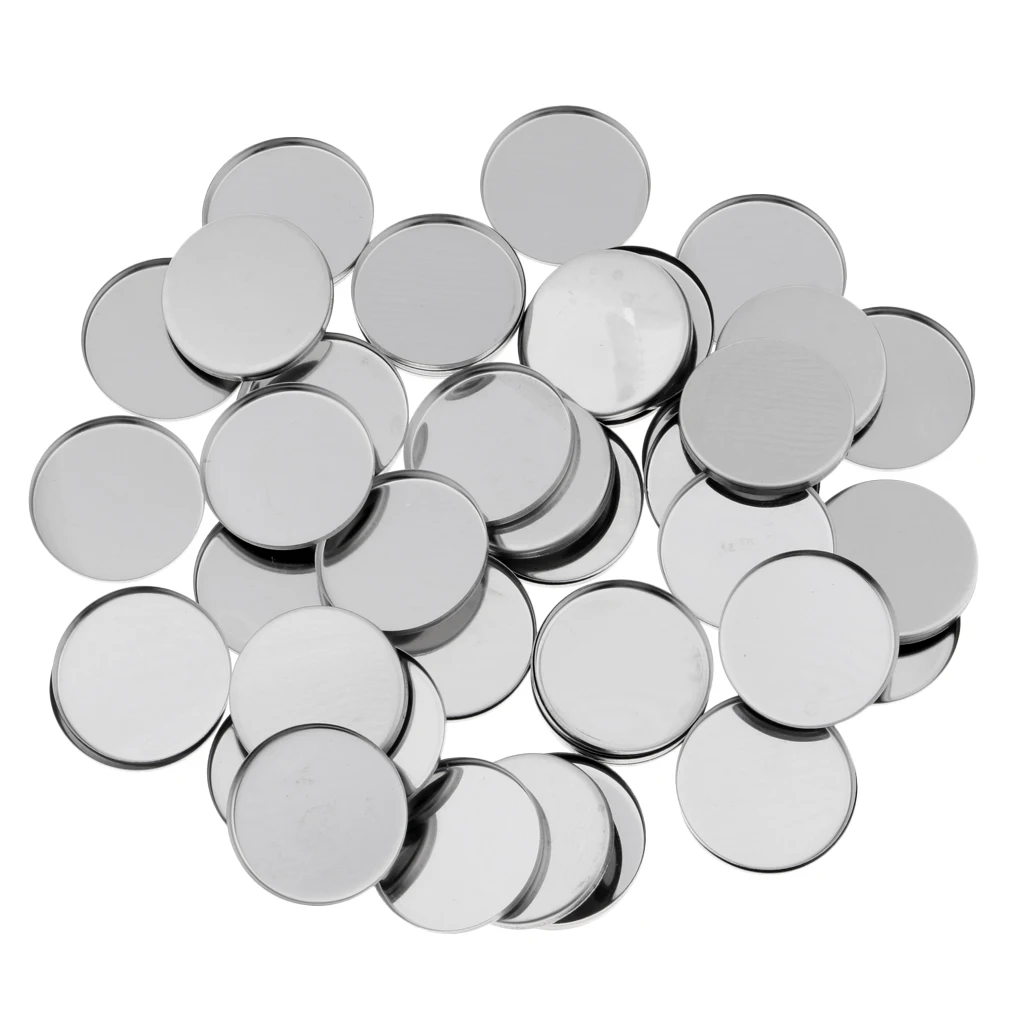 50 Pack Empty Round Metal Tin Palette Pans Cosmetic Eyeshadow Blush Lipstick Organizer Size 36 Mm For Magnets Cosmetic Palettes