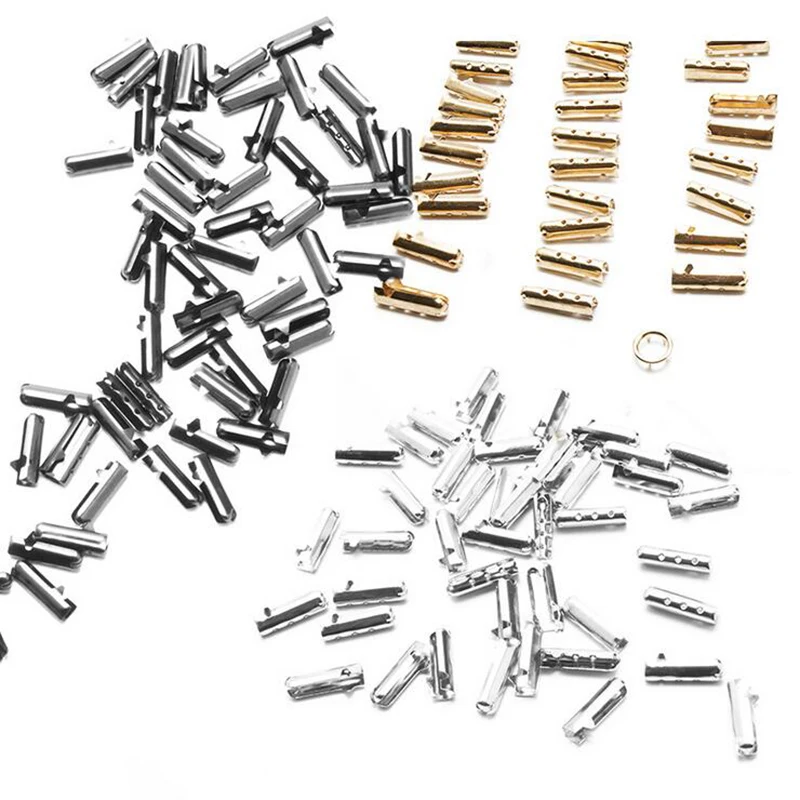 Crimp Cord Ends Connector Leather Silver Clasp Cord Ends End Silver