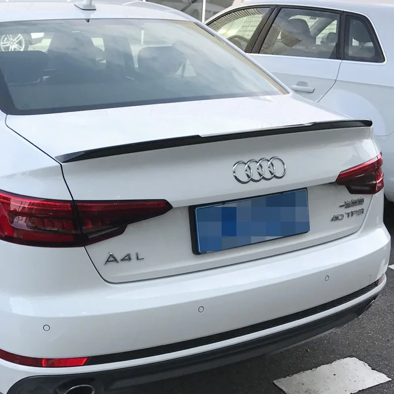 

Car Accessories High Quality ABS Plastic Unpainted Color Rear Trunk Wing Lip Roof Spoiler Decoration Fit For Audi A4 B9 2017