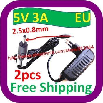 

2 pcs Free Shipping EU Plug Charger Power Adapter DC 2.5MM 5V 3A for Tablet PC Charger Replacement