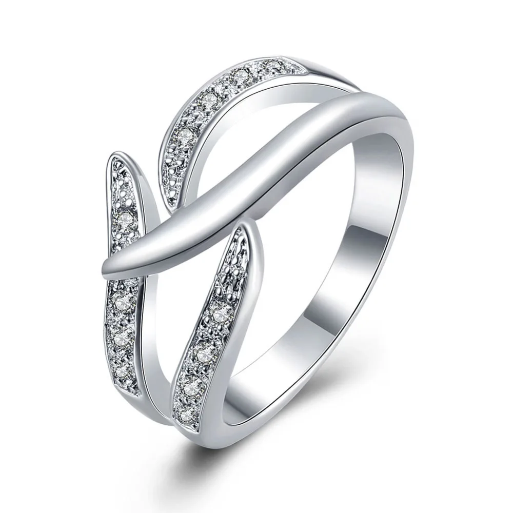 

Elegant women silver Wedding ring Jewelry Fashion Lady best quality fashion Charm classic Jewelry Christmas Gift R857