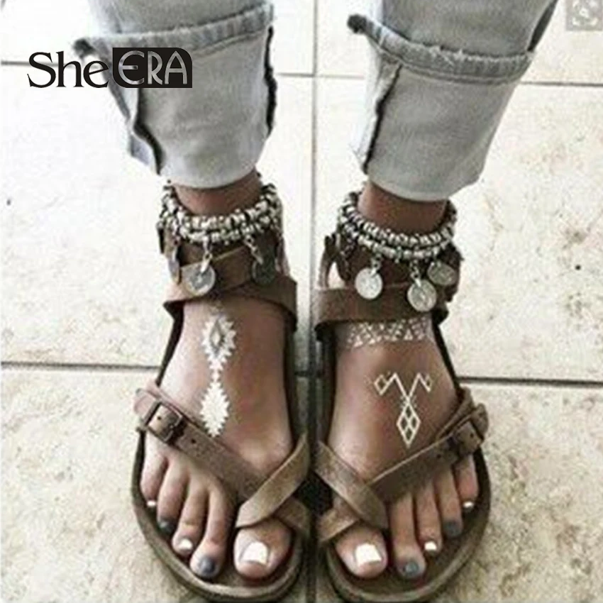 

Women Sandals Flat Heel Shoes Bandage Gladiator Summer Shoes Leisure Lady Sandals Peep-Toe Sandalias Mujer 2018 Women Shoes