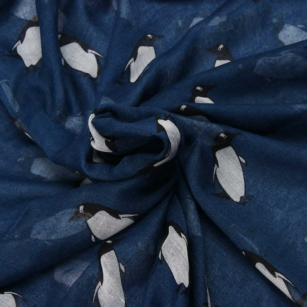 Модный Шелковый шарф, Женский шифоновый милый весенний шарф с принтом пингвина, шаль для девочек, рождественский подарок, Cachecol, Лидер продаж#38