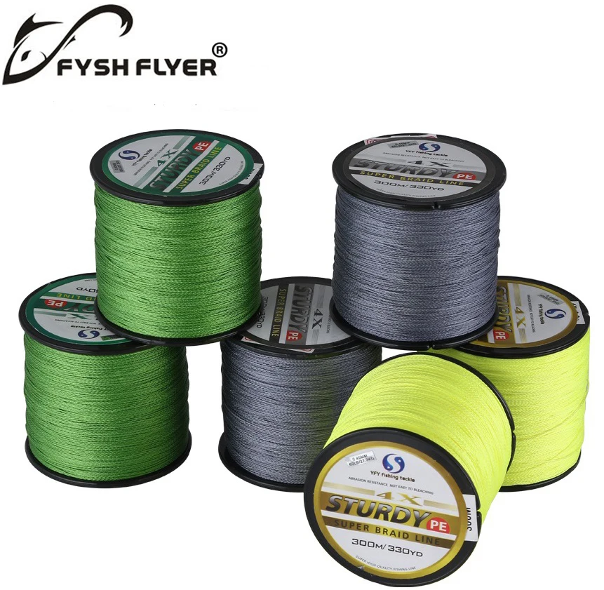 

300M Brand Superpower 4 Strands Strong Japan Multifilament 100%PE Braided Fishing Line 8,10, 20,30,40,60 LB Precision length 300