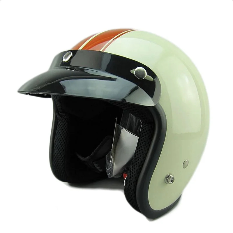 

Motorcycle Helmet Retro Helmets Vintage Face Scooter 3/4 Motocross Open Helmet