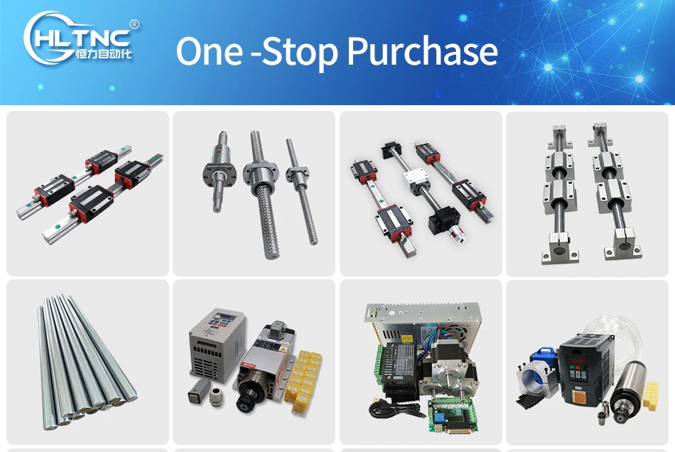 Free shipping customization SBR/HGR Linear Guide Rail+SFU Ball screw+spindle+inverter set and other cnc parts