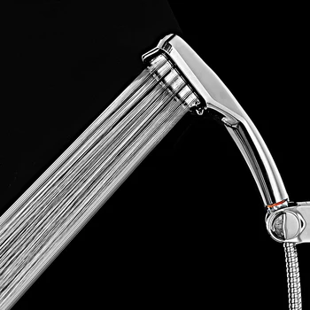 

Handheld Shower Head High Pressure Chrome 3 Spary Setting with ON/OFF Pause Switch Water Saving Adjustable Luxury Spa Detachable