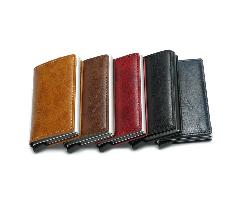 Locked Leather Business Card Holder