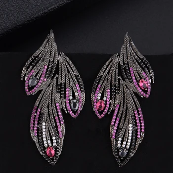 

Siscathy Elegant Geometric Tassel Drops Earrings Full Micro Cubic Zirconia Women Bridal Engagement Earrings Jewelry Addiction