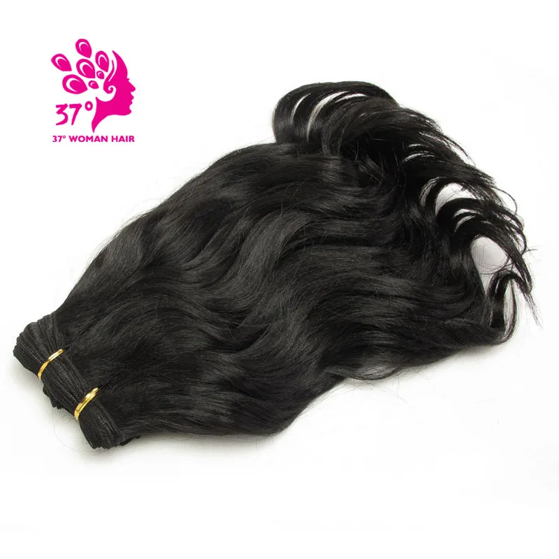 Короткие искусственные пряди для вплетения в волосы волнистые волосы 15 дюймов плетение для удлиннения волос черного цвета для волос пучки для женщин 150 г