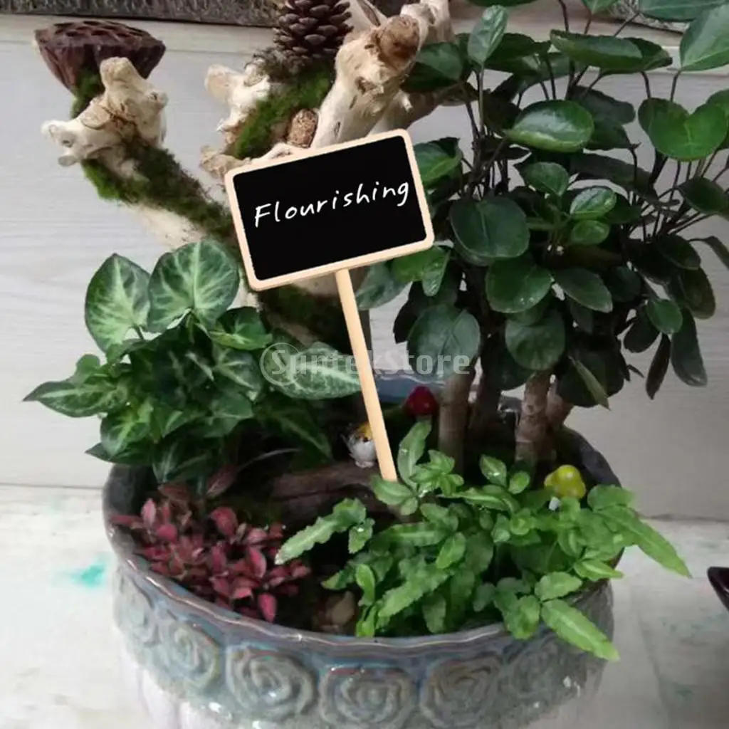 

10-set Mini Wooden Rectangle Gardening Chalkboard Blackboard Message Board Decorative Signs Wedding Venues Decor