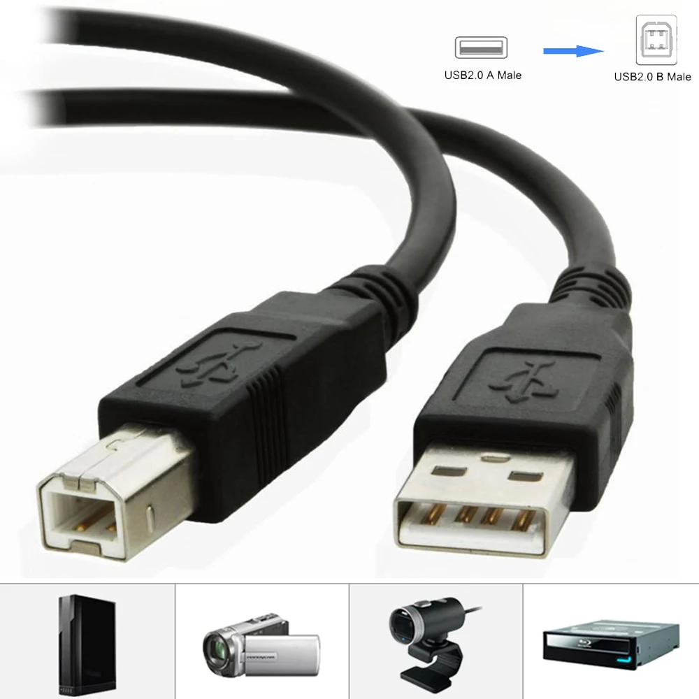 OMNIHIL White 8 Feet Long High Speed USB 2.0 Cable Compatible with EPSON XP-430 