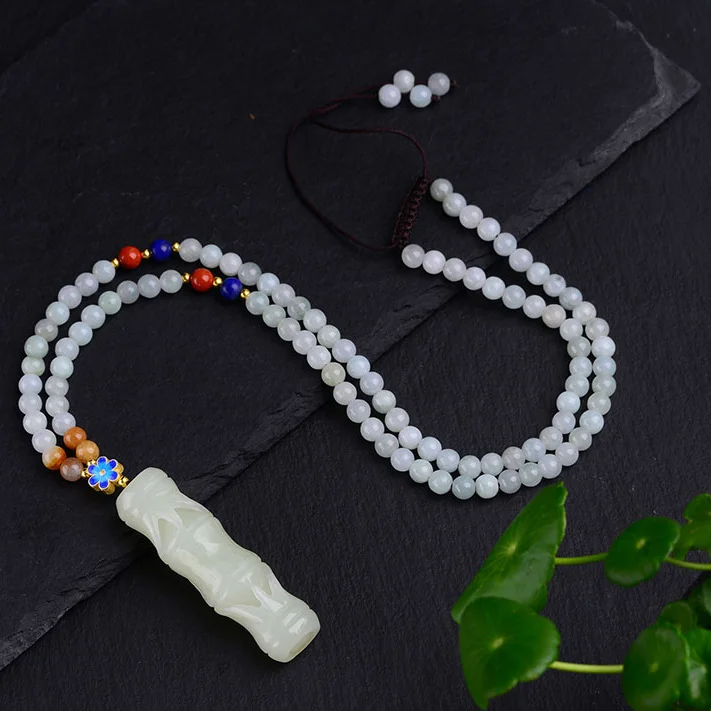 

Handmade Authentic Hetian Crystal Necklace Pendants Genuine Unique Jewelry