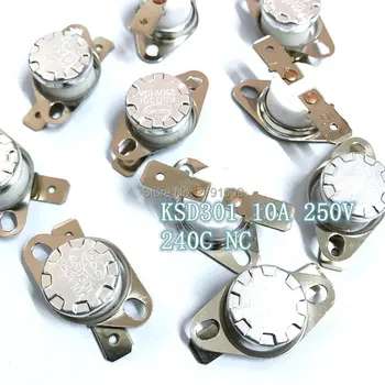 

10pcs KSD301 240C Normally Closed Manual Reset Temperature Switch Ceramics 10A 250V 240 Degrees NC Automatic Disconnection 240 C