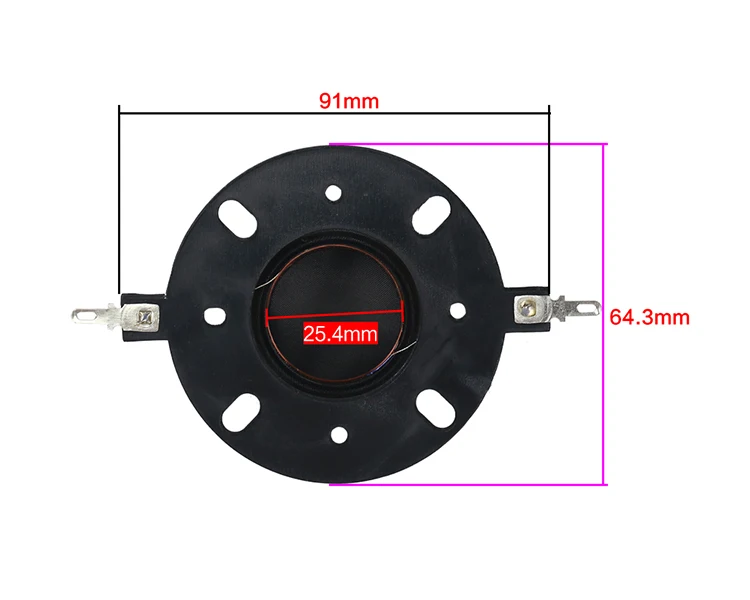 GHXAMP 25,4 звуковая катушка Черный Рог твитер шелк диафрагмы плёнки ВЧ 8OHM 25,5 Core 6OHM 8OHM динамик ремонт 1 пара