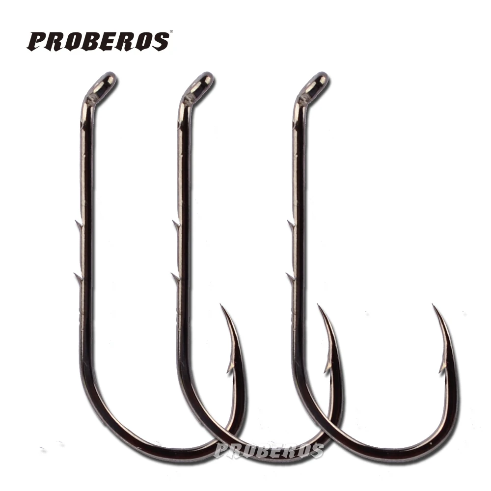 1000pcs PROBEROS Brand Fishing Hook 1 6/0 Fish Hooks BAITHOLDER Black