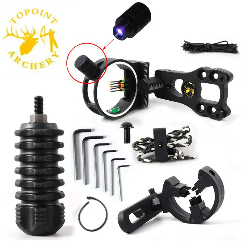 Topoint Archery Black 5pin bow sight slings arrow rest bow stabilizer
