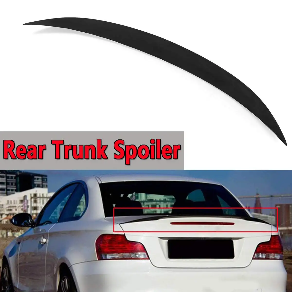 

Rear Trunk Spoiler For BMW 08-13 E82 1 SERIES For COUPE 4 Door M Performance Style ABS Plastic Aluminum Rear Wing Spoiler 121cm