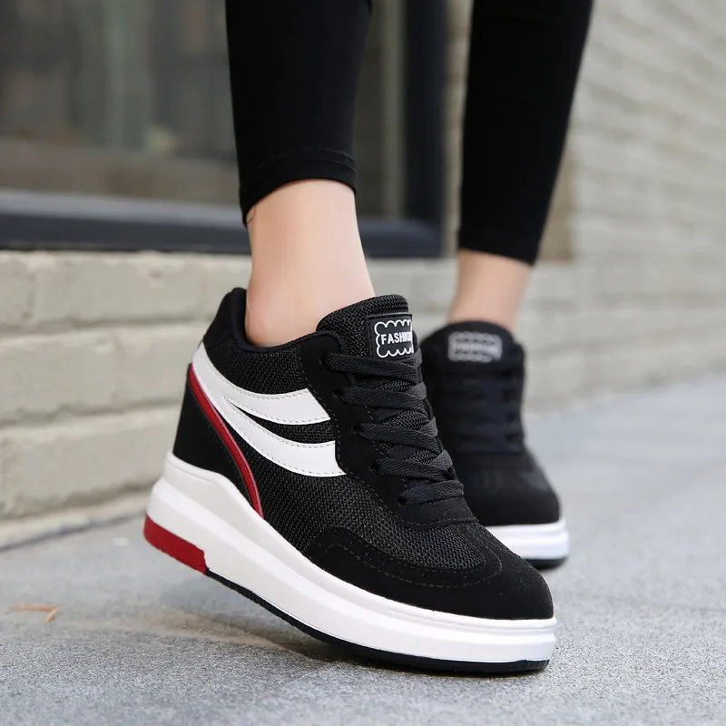 Femmes 2018 Ciel Loisirs Creepers Pour Dentelle ardoisé Sneakers Appartements vin forme Femme Up Plate Faux De Noir Chaussures Top Automne Hiver Suede Rouge Chaud pu High 8n78p0x