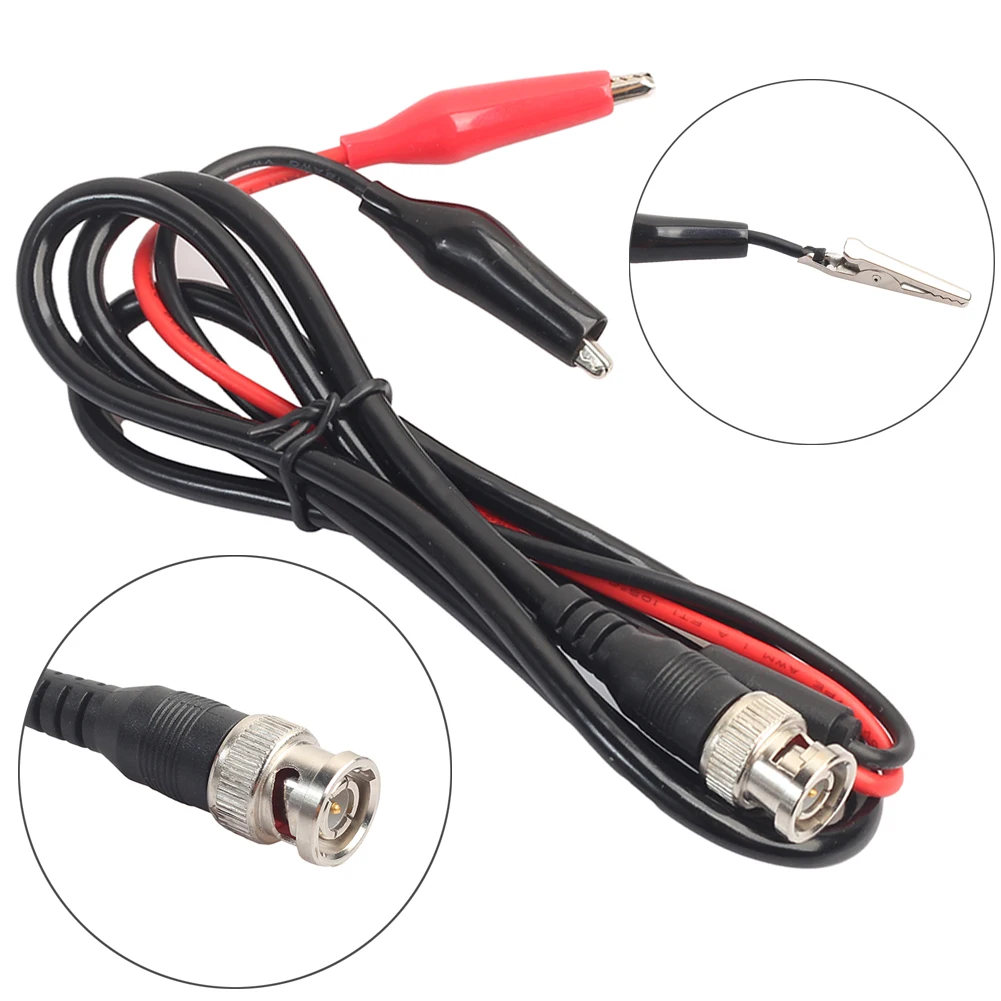

Oscilloscope BNC Male Plug to Dual Alligator Clip Oscilloscope Test Probe Lead Cable 1m 500V 5A for Electrical Working