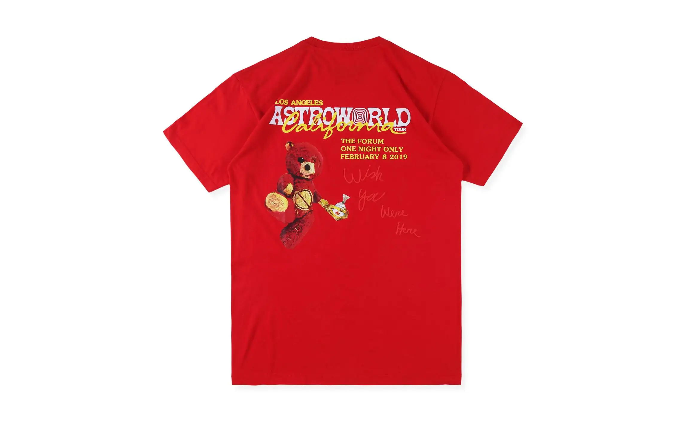 TASTROWORLD/футболка с изображением Трэвиса Скотта LA Astroworld для мужчин и женщин, принт медведя, высокая улица, хип-хоп, Джастин Бибер, астромир, футболка - Цвет: red10
