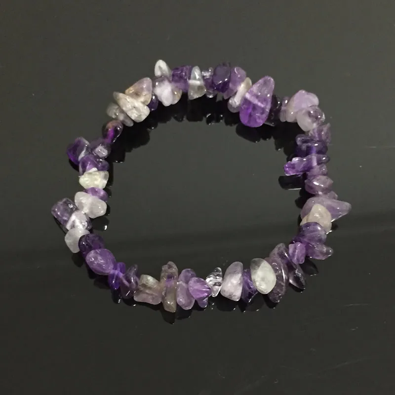Женские браслеты целебный баланс самородки натуральные аметисты фиолетовый осколок кристалла камень бусины ювелирные изделия для медитации кварцевые браслеты
