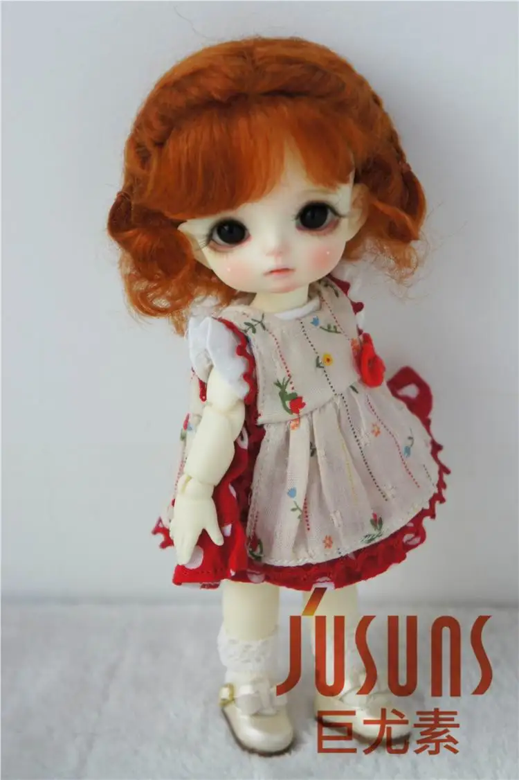 Carrot M8 JD249 1/8 парики из мохера для кукол 5-6 дюймов две косы парик с короткими вьющимися волосами модные аксессуары для куклы - Цвет: Carrot M8