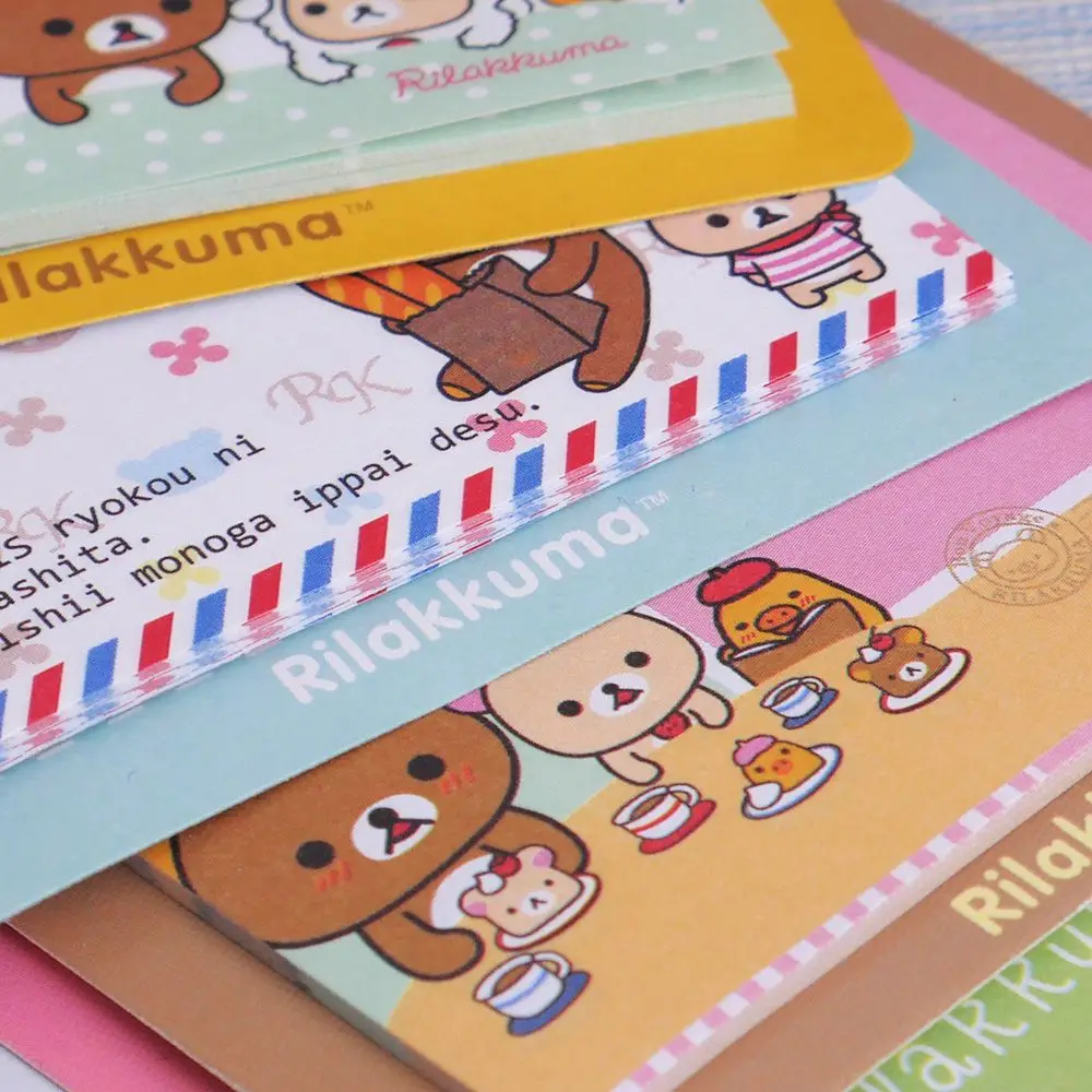 Rilakkuma Memo pad сообщение съемный клей Kawaii стикеры бумага Papelaria Липкие заметки канцелярские школьные принадлежности